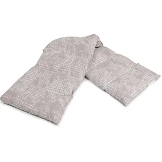 Leinsamenkissen 75x20cm groß 8-Kammer. shabby-chic grau-beige. Wärmekissen, Körnerkissen