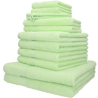 Betz Palermo Handtuch-Set 12-teilig – 100% Baumwolle – Oeko-TEX® Zertifiziert – extra saugfähig & weich – hohe Grammatur – Duschtücher, Handtücher, Gästetücher & Waschhandschuhe Farbe grün