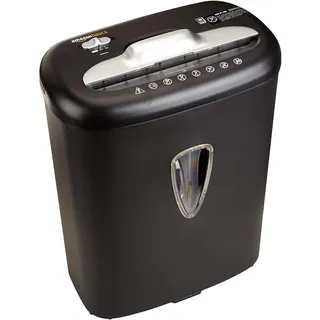 Amazon Basics Hochsicherheits-Kreuzschnitt-Aktenvernichter für 7-8 Blätter Querschnitt, für Papier und Kreditkarten, Schwarz