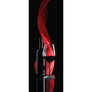 Euroart Glasbild 30 x 80 cm Red Wine IX Glas Rot