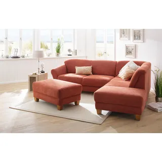 Home Affaire Ecksofa »Gotland L-Form«, wahlweise mit Sitztiefenverstellung + Bettkasten, orange