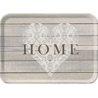 Everyday Home Creative Tops Großes Tablett, Rechteckiges Kunststofftablett für den Schoß, Grau Home and Heart Design Collection, 1 Tablett, 550g