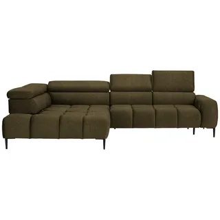 Welnova Ecksofa , Olivgrün , Textil , Uni , Ottomane links, L-Form , 300x216 cm , Made in Eu , Typenauswahl, Stoffauswahl, seitenverkehrt erhältlich, Hocker erhältlich, Rücken echt , Wohnzimmer, Sofas & Couches, Wohnlandschaften, Ecksofas