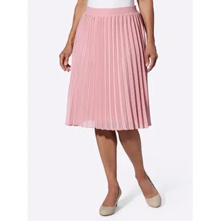 Plisseerock CLASSIC BASICS, Damen, Gr. 48, lila (hortensie), 100% Polyester, unifarben, knielang, Röcke Plisseerock