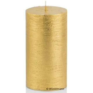 durchgefärbte Stumpenkerzen (H x Ø) 120 x 58 mm, Farbe Gold lackiert, mit ASF zum Abbrandschutz, Wiedemann Marble Kerzen, Advent, Adventskranz, Weihnachten, Dekoration, Event - Gold