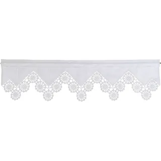 Querbehang "Dufour" Gr. 1, weiß, B:120cm H:30cm, Wirkware, Baumwolle, HOSSNER - ART OF HOME DECO, Gardinen, Querbehang, handgehäkelte Spitze, weiß, Baumwolle
