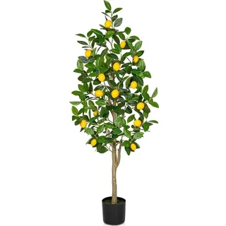 Künstlicher Zitronenbaum 120cm im Topf für drinnen und draußen - Gelb