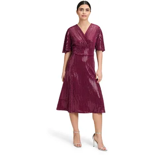 Vera Mont Cocktailkleid Glitzer-Look Rot/Grau 48