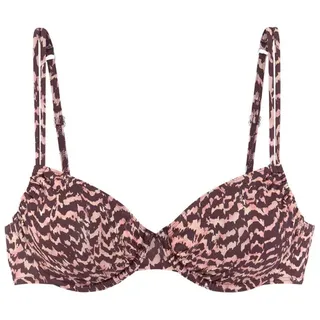 LASCANA Bügel-Bikini-Top Damen bordeaux bedruckt Gr.36 Cup F