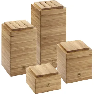 Zwilling Aufbewahrungsbox-Set 4-tlg., Bambus, Küchen Organizer, Braun