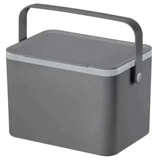 EKO Komposteimer für Lebensmittelabfälle, Küchenarbeitsplatte, Lebensmittelabfälle, Kompostbehälter mit Deckel, Grau, 4 Liter