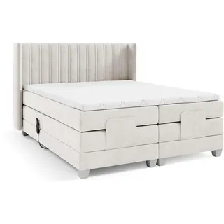 Fun Möbel Boxspringbett Beige, Textil, 180x200 cm, Schlafzimmer, Betten, Boxspringbetten