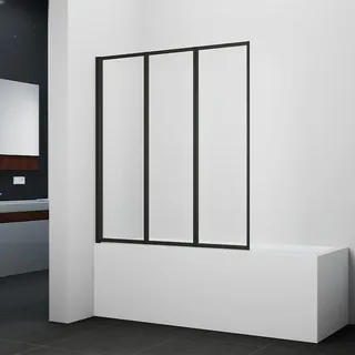 Marwell Black Light 3-flügelig 125 cm x 143 cm x 5 cm Glaselemente aus 4 mm Sicherheitsglas einklappbar mattschwarzer Aluminiumrahmen