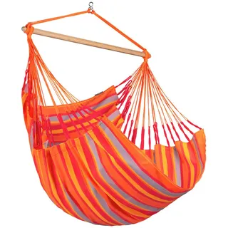 La Siesta Hängesessel , Gelb, Orange, Rot, Hellgrau , Holz, Textil , Bambus , 110x160x180 cm , wetterbeständig, UV-beständig, regenabweisend , Gartenmöbel, Gartenschaukeln, Hängesessel