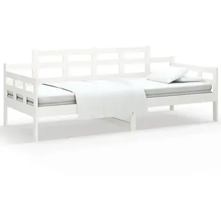 vidaXL Tagesbett Weiß Massivholz Kiefer 90x190 cm - Weiß