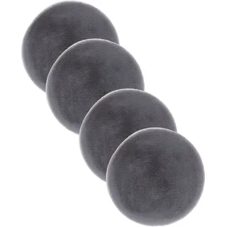 ASTRA Teppich »Elda« rund 13 mm Höhe runde Dekofelle im 4 er Set, kuschelweich, Wohnzimmer, Kinderzimmer, grau