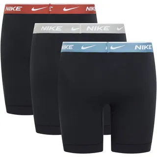 Nike Boxershorts Brief 3PK Unterwäsche, Blk-Mrs STN/Gry Hthr/SMKY BLE WB, L Herren