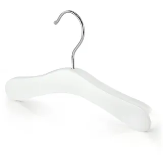 Hangerworld - Echtholz Baby Kinder Kleiderbügel, 12 Stück - Weiß - 25cm