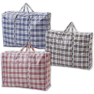 1ABOVE Mittelstarke Wäsche, Einkaufen, Aufbewahrung, wiederverwendbar, Stoff, Umzug, wasserdicht, Griffe und Reißverschlussbeutel (3)