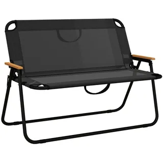 Outsunny Gartenbank, Stahl, Mesh, Schwarz , Metall , 65x73x118 cm , Gartenmöbel, Gartensessel, Gartenklappstühle