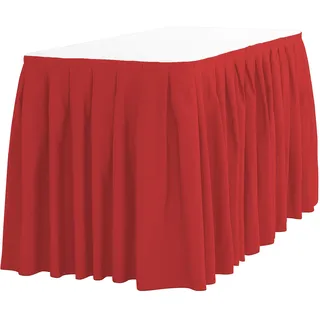 LinenTablecloth LTC LINENS 14 ft. Akkordeon Falte Polyester Tisch Rock Rot