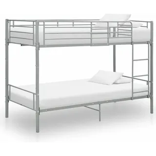 Etagenbett Grau Metall 90×200 cm - Grau