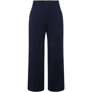 Ulla Popken Damen Marlenehose, weites Bein, breiter Elastikbund, Nachtblau, 42/44