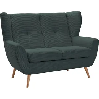 exxpo - sofa fashion »ALVESTA, Loungesofa, Küchensofa, hoher Sitzkomfort, Ohrenbackensofa« gemütliche Rückenlehne, mit Knopfheftung und hohen Holzfüßen, in Cord,