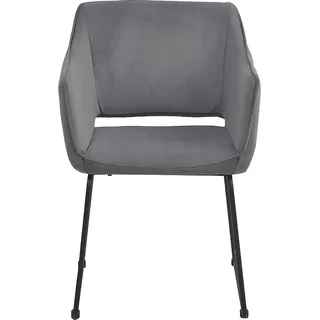 SIT Möbel Schalenstuhl T-VELVET ARMCHAIR Polyester grau 2er Set