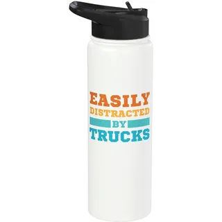 Lässt sich leicht von LKWs ablenken, lustiger LKW-Fahrer Stainless Steel Insulated Water Bottle
