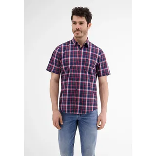 Lerros Halbarmhemd Poplin Check hibiscus rot S