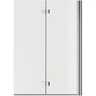 Schöner Wohnen Badewannenaufsatz Elara 140 cm x 100 cm Chrom, 2-teilig,