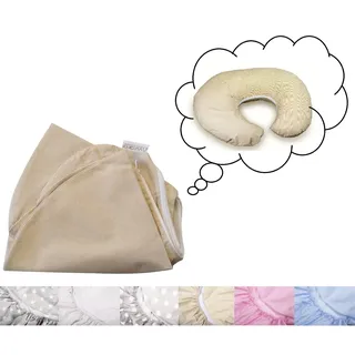 Vizaro - Wechselbezug für das Stillkissen – Universell - 100% Reine Baumwole - Made in EU - ÖkoTex – Sicheres Produkt - K. Stickereien Beige Linien