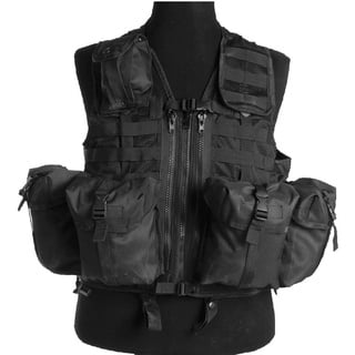 Mil-Tec Weste Tactical Jacke Schwarz