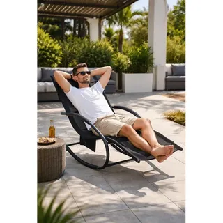 Schaukelliege Sonnenliege Liegestuhl Relaxliege Gartenliege Liege Swing Schwarz - Schwarz