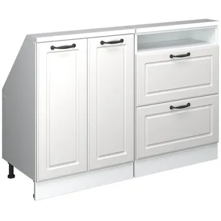 Vicco Küchenschrank FÜR Dachschrägen R-Line Weiß Landhaus 120 cm 2er Set , Weiß, Weiß , Holzwerkstoff , Rechteckig , 120x83.8x46 cm , Küchen, Küchenmöbel, Küchenschränke, Küchenunterschränke