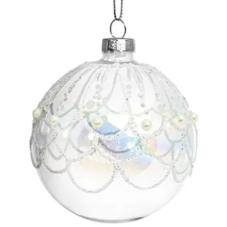 SIKORA Highlights 4er Set ausgefallene Christbaumkugeln aus klarem Glas besondere Weihnachtskugel Christbaumschmuck 8cm, Farbe | Modell:Modell Copenhagen klar, Höhe in cm:8 cm