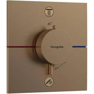 Hansgrohe ShowerSelect Comfort E Thermostat, Unterputz, 2 Verbraucher, eckige Rosette, mit Sicherungskombination, 15578140 Dusch-Mischbatterie