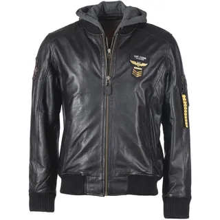 Top Gun Leder Pilotenjacke Styling schwarz, Größe XXL,