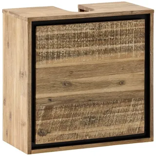 Woodkings Waschbeckenunterschrank Jolo massiv Holz Akazie schmal zum hängen Badmöbel Badezimmer klein Badezimmerschrank Badschrank Bad Unterschrank Massivholz Wandschrank