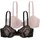 Damen Chloe 2er-Pack Demi-BH Set Bügel-BHs mit Floraler und Weichem Mikrogewebe Verstellbare Träger und Rosa