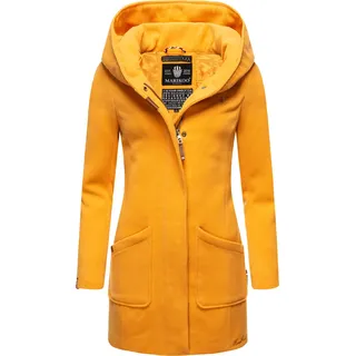Wintermantel MARIKOO "Wintermantel Maikoo", Damen, Gr. XL, gelb, Obermaterial: 90% Polyacryl PAN. 8% Viskose CV. 2% Elasthan EL. Obermaterial: Futter: 100% Polyester PES. 100% Polyester PES., Mäntel Wintermantel