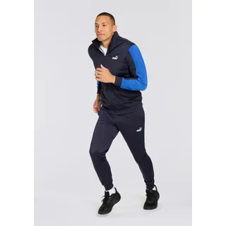 Trainingsanzug PUMA "SPORT POLY SUIT", Herren, Gr. L, blau (new navy), Trikot, Obermaterial: 100% Polyester, colorblocking, regular fit, Sportanzüge Trainingsanzug, ohne Kapuze, aus Trikot-Material, Topseller