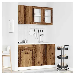 vidaXL Küchenschrank-Set Lyon 4-tlg. Altholz-Optik Braun