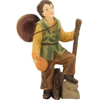 FADEDA Wanderer mit Stock/Höhe:9 cm/handbemalt/detailgetreue Krippen Figuren - Weihnachten Tisch Dekoration Krippe Zubehör
