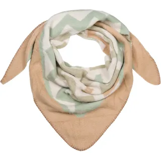 styleBREAKER XXL-Schal "Web Dreiecktuch Zick-Zack" 1 Stk., beige, lindgrün