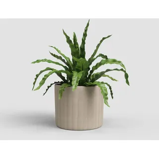 ARTEVASI Chloe Topf, Blumentopf Mit vertikalen Linien, dekorativer Topf, Handgefertigte Keramik, Beige, 21cm