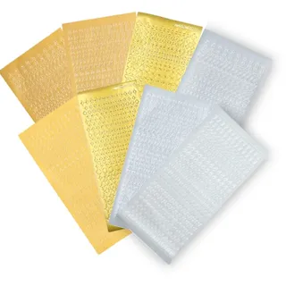 BIVYAX 8 Blatt Wachsbuchstaben für Kerzen in Gold und Silber, Taufkerze Selber Machen Set mit Buchstaben und Zahlen, wachsbuchstaben für kerzen Kommunionkerze Bastelset,für Tauf und Hochzeitskerzen