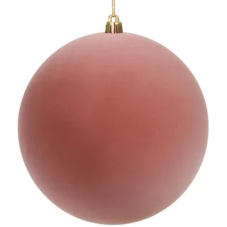 MIJOMA Deko Kugel beflockt - Weihnachtskugel aus Kunststoff mit Samtoptik - große Weihnachtsdeko modern & leicht (Rosa, Ø20 cm)