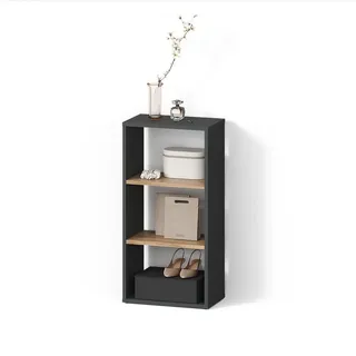 Livinity® Aufbewahrungsregal Ortello Anthrazit/Goldkraft Eiche 40 x 80.1 cm , Holzwerkstoff , 2 Fächer , 40x80.1x24 cm , Büromöbel, Büroregale, Aktenregale